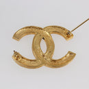 CHANEL COCO Mark Brooch metal Gold CC Auth BA6629-5