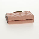 FENDI Zucca Canvas Trifold Portemonnee Leer Roze Goud Auth BA6630M-5