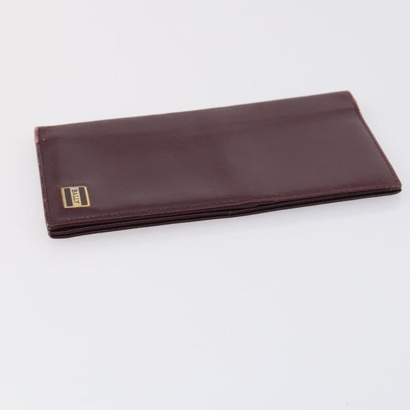 BALLY Hand Bag Leather 3 Set Brown Black Bordeaux Auth BA6632