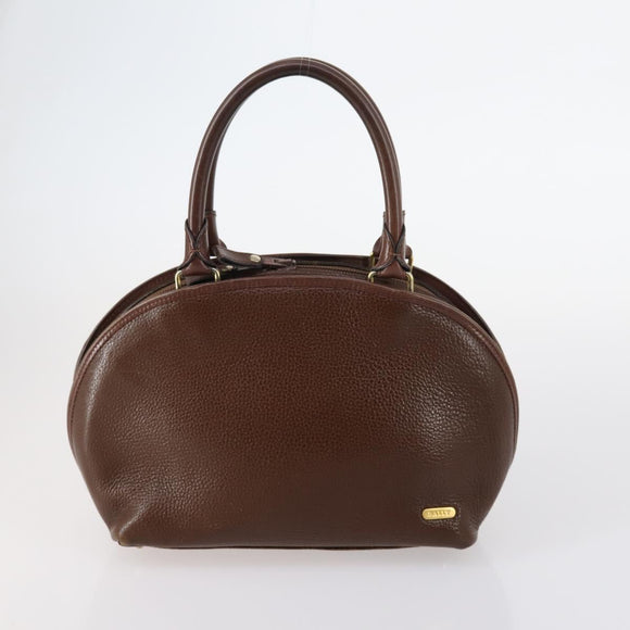 BALLY Hand Bag Leather 3 Set Brown Black Bordeaux Auth BA6632