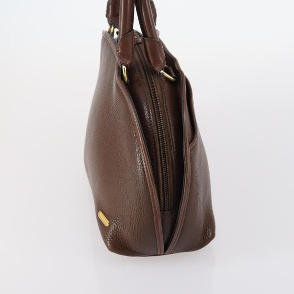 BALLY Hand Bag Leather 3 Set Brown Black Bordeaux Auth BA6632