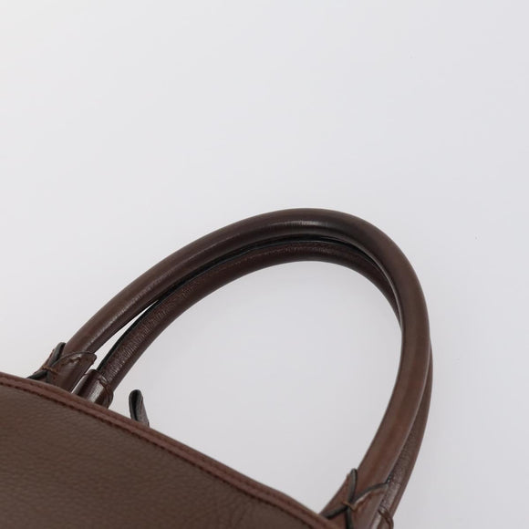 BALLY Hand Bag Leather 3 Set Brown Black Bordeaux Auth BA6632