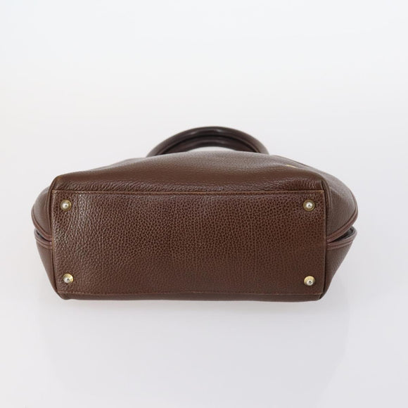 BALLY Hand Bag Leather 3 Set Brown Black Bordeaux Auth BA6632