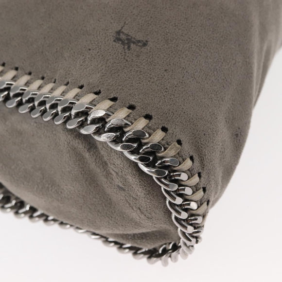 Stella MacCartney Chain Falabella Bag Suede Gray Silver 371223 Auth BA6633