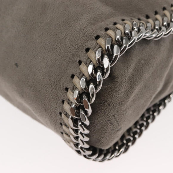 Stella MacCartney Chain Falabella Bag Suede Gray Silver 371223 Auth BA6633