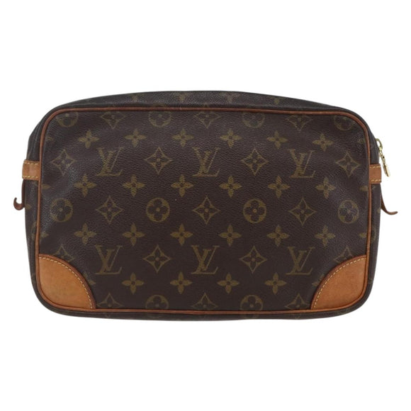 LOUIS VUITTON Monogram Compiegne 28 Clutch Bag M51845 LV Auth BA6646