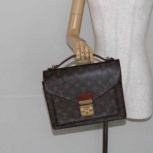 LOUIS VUITTON Monogram Monceau 28 Hand Bag M51185 LV Auth BA6649