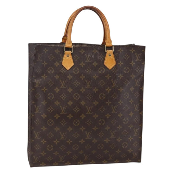 LOUIS VUITTON Monogram Sac Plat Hand Bag M51140 LV Auth BA6669