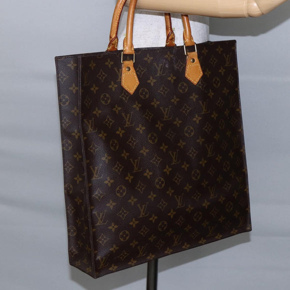 LOUIS VUITTON Monogram Sac Plat Hand Bag M51140 LV Auth BA6669