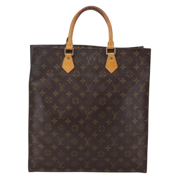LOUIS VUITTON Monogram Sac Plat Hand Bag M51140 LV Auth BA6669