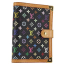 LOUIS VUITTON Multicolor Agenda PM Day Planner Cover Black R20895 LV Auth BA6675-1