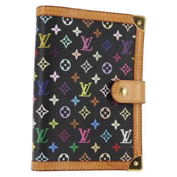 LOUIS VUITTON Multicolor Agenda PM Day Planner Cover Black R20895 LV Auth BA6675