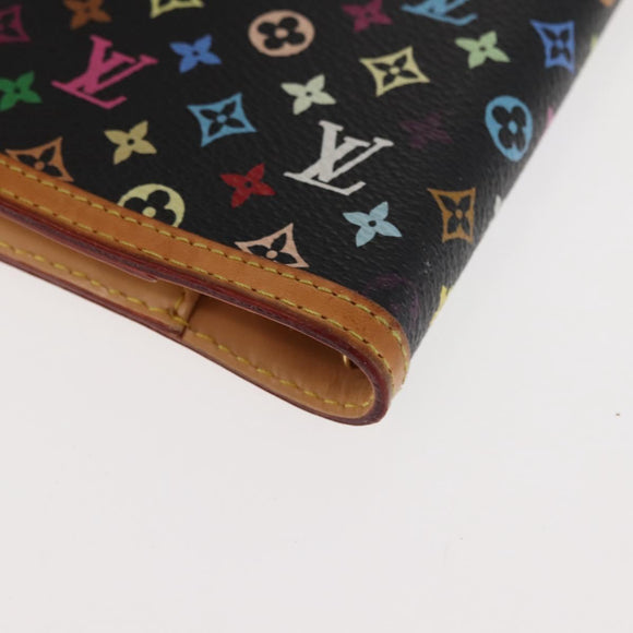 LOUIS VUITTON Multicolor Agenda PM Day Planner Cover Black R20895 LV Auth BA6675