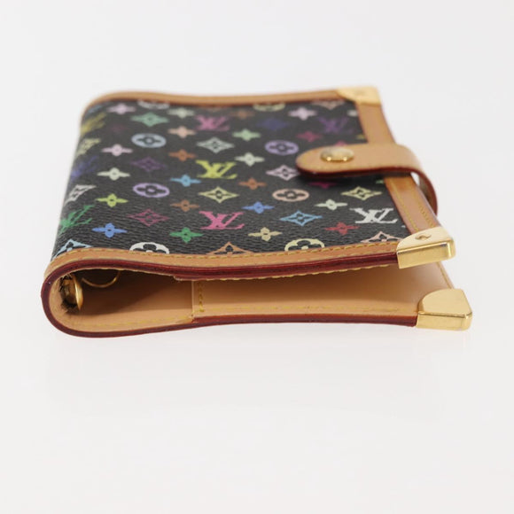 LOUIS VUITTON Multicolor Agenda PM Day Planner Cover Black R20895 LV Auth BA6675