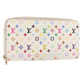 LOUIS VUITTON Monogram Multicolor Zippy Wallet Wallet White M60241 Auth BA6676
