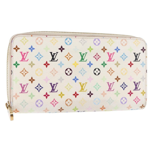 LOUIS VUITTON Monogram Multicolor Zippy Wallet Wallet White M60241 Auth BA6676