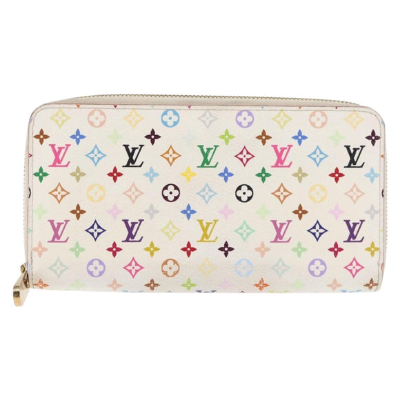 LOUIS VUITTON Monogram Multicolor Zippy Wallet Wallet White M60241 Auth BA6676
