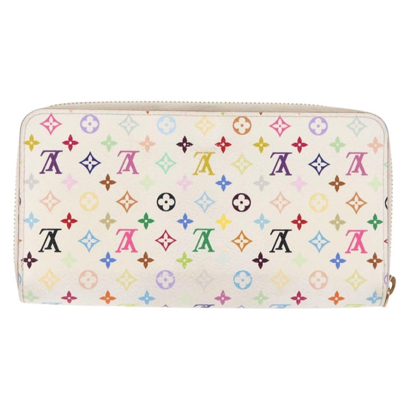 LOUIS VUITTON Monogram Multicolor Zippy Wallet Wallet White M60241 Auth BA6676