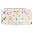 LOUIS VUITTON Monogram Multicolor Zippy Wallet Portemonnee Wit M60241 Auth BA6676-2