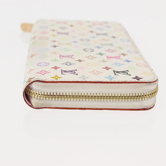 LOUIS VUITTON Monogram Multicolor Zippy Wallet Wallet White M60241 Auth BA6676