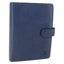 LOUIS VUITTON Epi Agenda MM Tagesplaner Hülle Blau Myrtille R2004G Auth BA6678-1