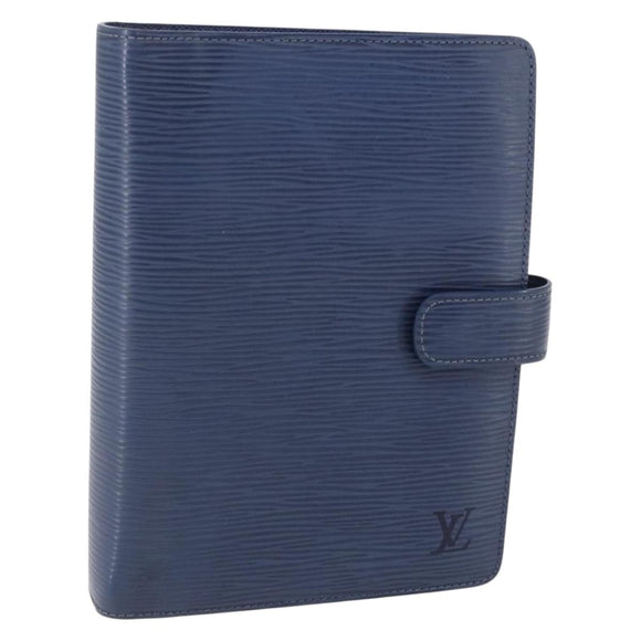 LOUIS VUITTON Epi Agenda MM Tagesplaner Hülle Blau Myrtille R2004G Auth BA6678