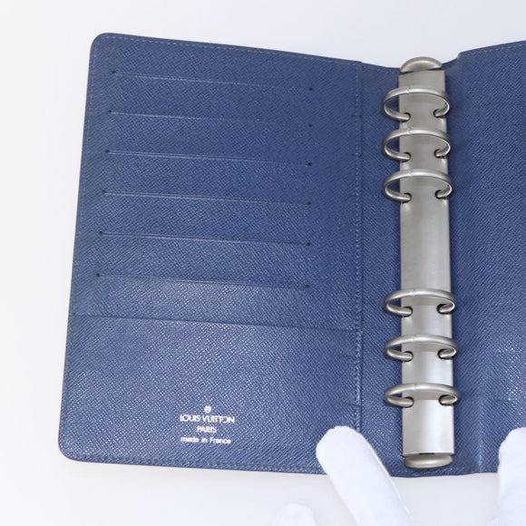 LOUIS VUITTON Epi Agenda MM Tagesplaner Hülle Blau Myrtille R2004G Auth BA6678