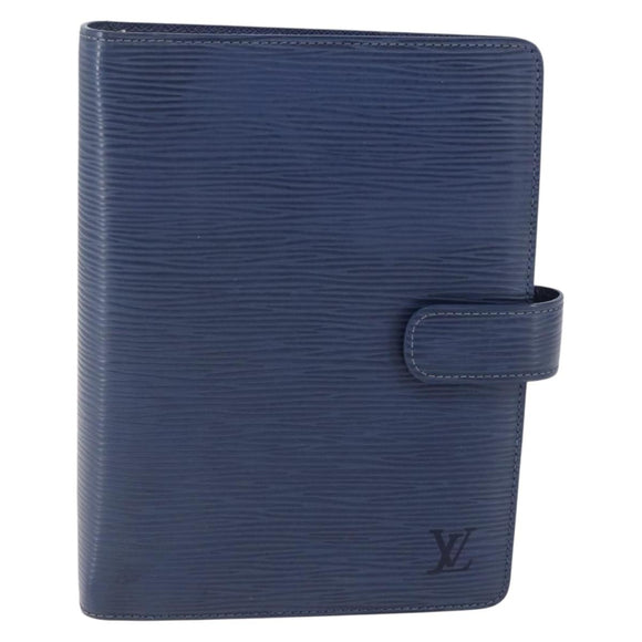 LOUIS VUITTON Epi Agenda MM Tagesplaner Hülle Blau Myrtille R2004G Auth BA6678