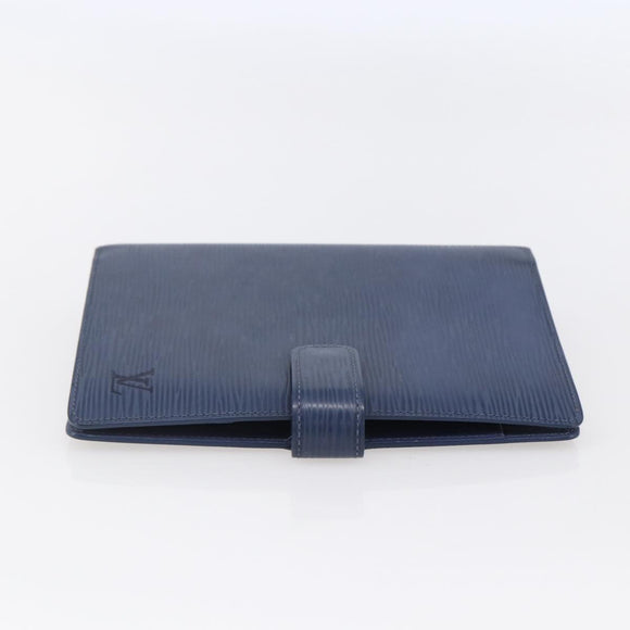 LOUIS VUITTON Epi Agenda MM Tagesplaner Hülle Blau Myrtille R2004G Auth BA6678