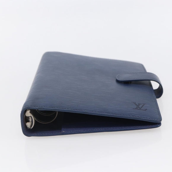 LOUIS VUITTON Epi Agenda MM Tagesplaner Hülle Blau Myrtille R2004G Auth BA6678