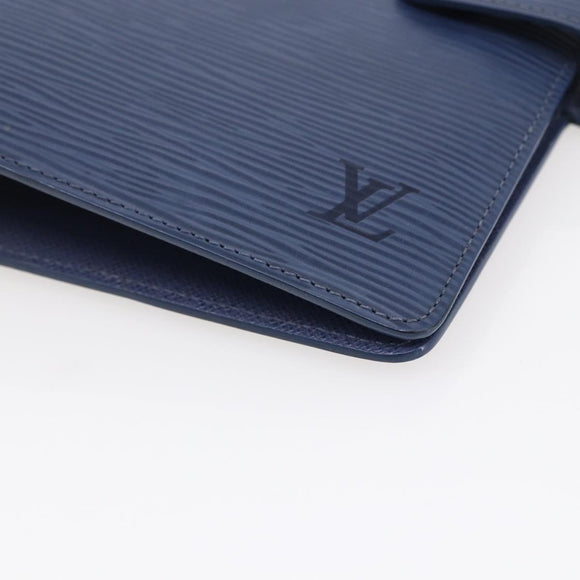 LOUIS VUITTON Epi Agenda MM Tagesplaner Hülle Blau Myrtille R2004G Auth BA6678