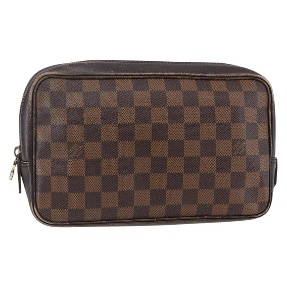 LOUIS VUITTON Damier Ebene Trousse Toilette Clutch Bag N47623 LV Auth BA6684