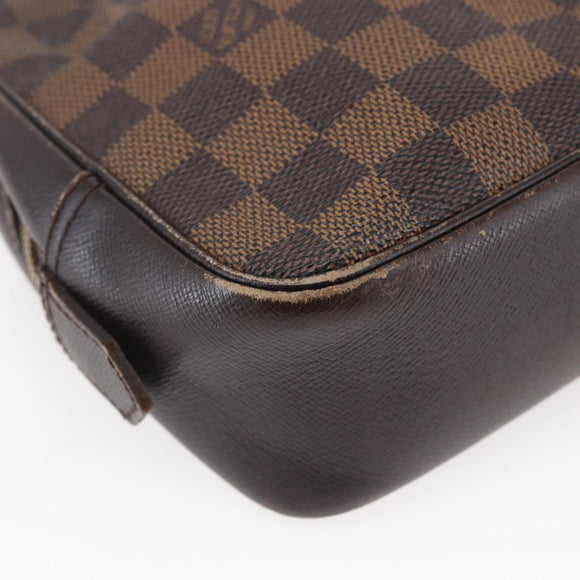 LOUIS VUITTON Damier Ebene Trousse Toilette Clutch Bag N47623 LV Auth BA6684