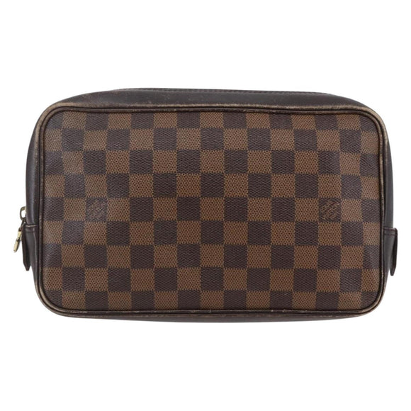 LOUIS VUITTON Damier Ebene Trousse Toilette Clutch Bag N47623 LV Auth BA6684