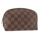 LOUIS VUITTON Damier Ebene Pochette Cosmetic PM Pouch N47516 LV Auth BA6685-1