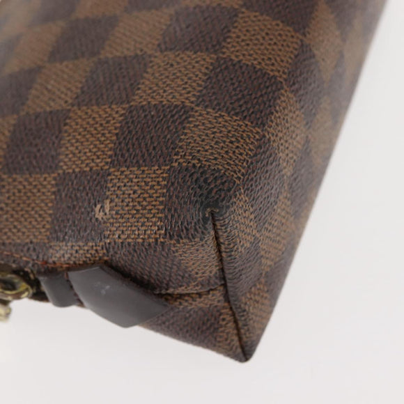 LOUIS VUITTON Damier Ebene Pochette Cosmetic PM Pouch N47516 LV Auth BA6685