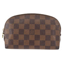 LOUIS VUITTON Damier Ebene Pochette Cosmetic PM Pouch N47516 LV Auth BA6685-13