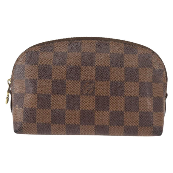 LOUIS VUITTON Damier Ebene Pochette Cosmetic PM Pouch N47516 LV Auth BA6685