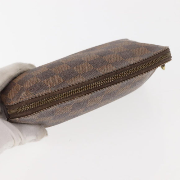 LOUIS VUITTON Damier Ebene Pochette Cosmetic PM Pouch N47516 LV Auth BA6685