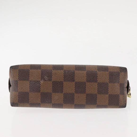 LOUIS VUITTON Damier Ebene Pochette Cosmetic PM Pouch N47516 LV Auth BA6685