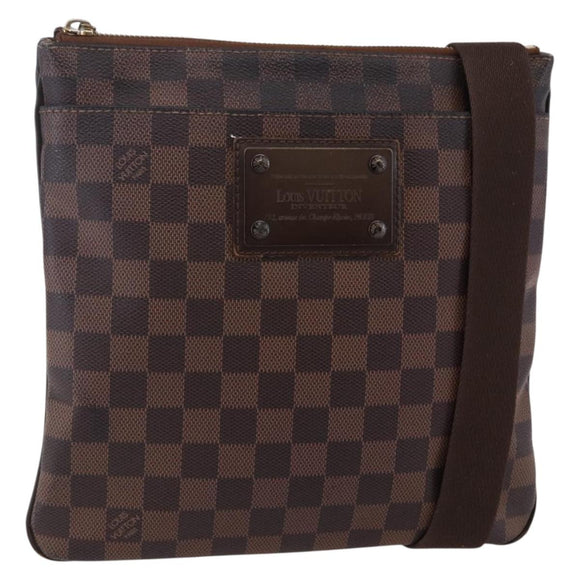 LOUIS VUITTON Damier Ebene Pochette Platt Brooklyn Bag N41100 LV Auth BA6686