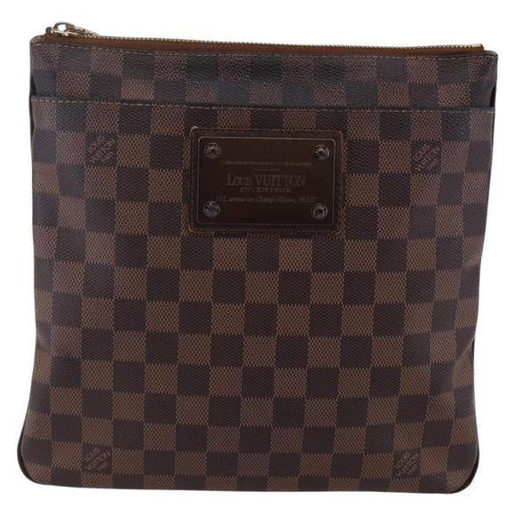 LOUIS VUITTON Damier Ebene Pochette Platt Brooklyn Bag N41100 LV Auth BA6686