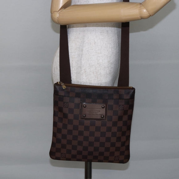 LOUIS VUITTON Damier Ebene Pochette Platt Brooklyn Bag N41100 LV Auth BA6686