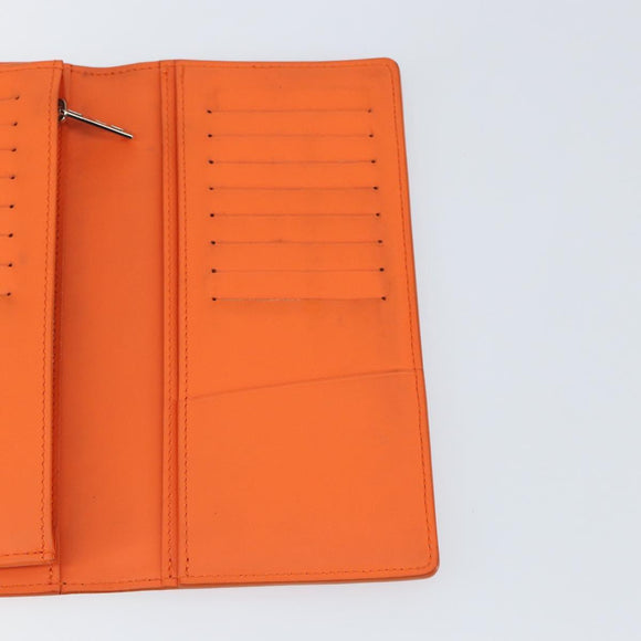 LOUIS VUITTON Aerogram Portefeuille Braza Long Wallet Orange M81153 Auth BA6692