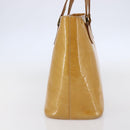 LOUIS VUITTON Monogram Vernis Houston Hand Bag Beige M91004 LV Auth BA6703-3