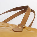 LOUIS VUITTON Monogram Vernis Houston Hand Bag Beige M91004 LV Auth BA6703-8