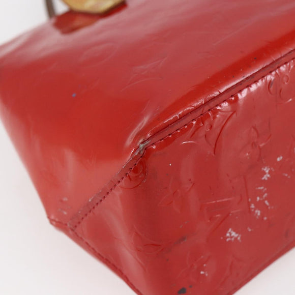 LOUIS VUITTON Monogram Vernis Reade PM Hand Bag Red Rouge M91088 LV Auth BA6708
