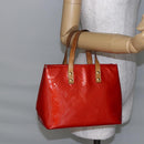 LOUIS VUITTON Monogram Vernis Reade PM Hand Bag Red Rouge M91088 LV Auth BA6708-21