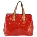 LOUIS VUITTON Monogram Vernis Reade PM Hand Bag Red Rouge M91088 LV Auth BA6708-2