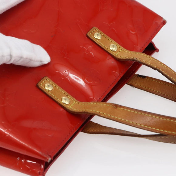LOUIS VUITTON Monogram Vernis Reade PM Hand Bag Red Rouge M91088 LV Auth BA6708